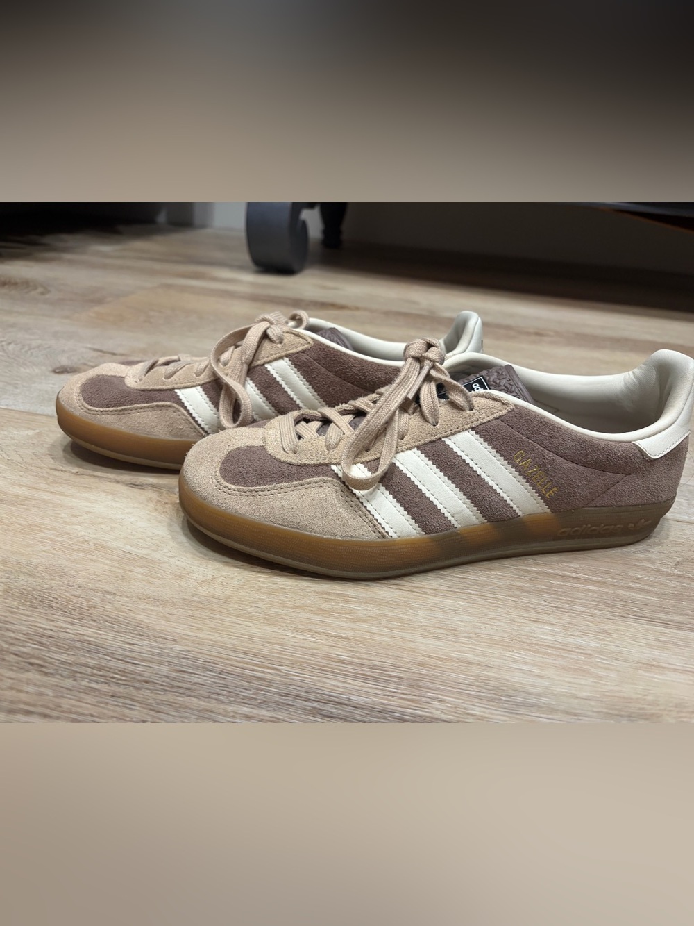 adidas Samba-style Suede Sneakers in Beige, Brown and White